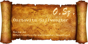 Osztovits Szilveszter névjegykártya